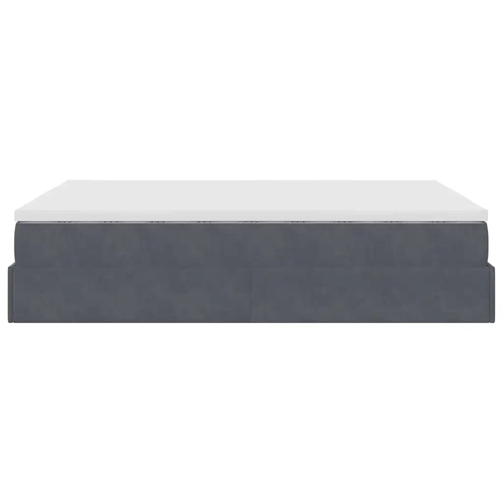 Struttura Letto Pouf con Materasso 140x200 cm in Velluto