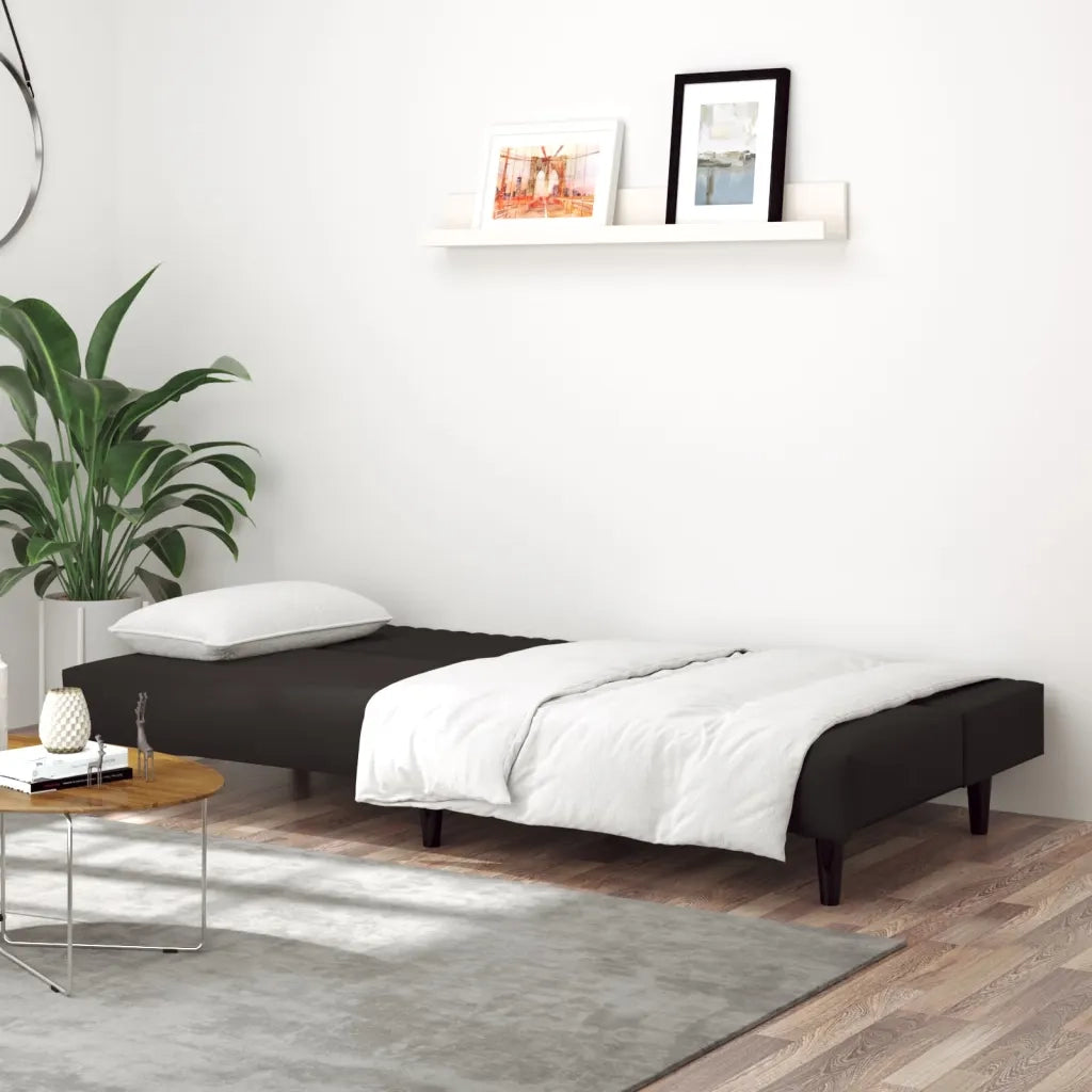 Divano Letto a 2 Posti Nero in Vellutocod mxl 111925