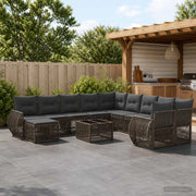Set Divano da Giardino 12 pz Grigio polyrattan 3435620