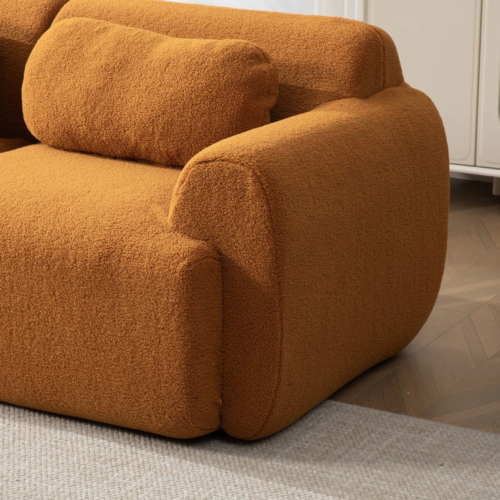 Divano Modulare in Tessuto Chenille ¨C MINIMAL ¨C Caramel, Schiumato 30D