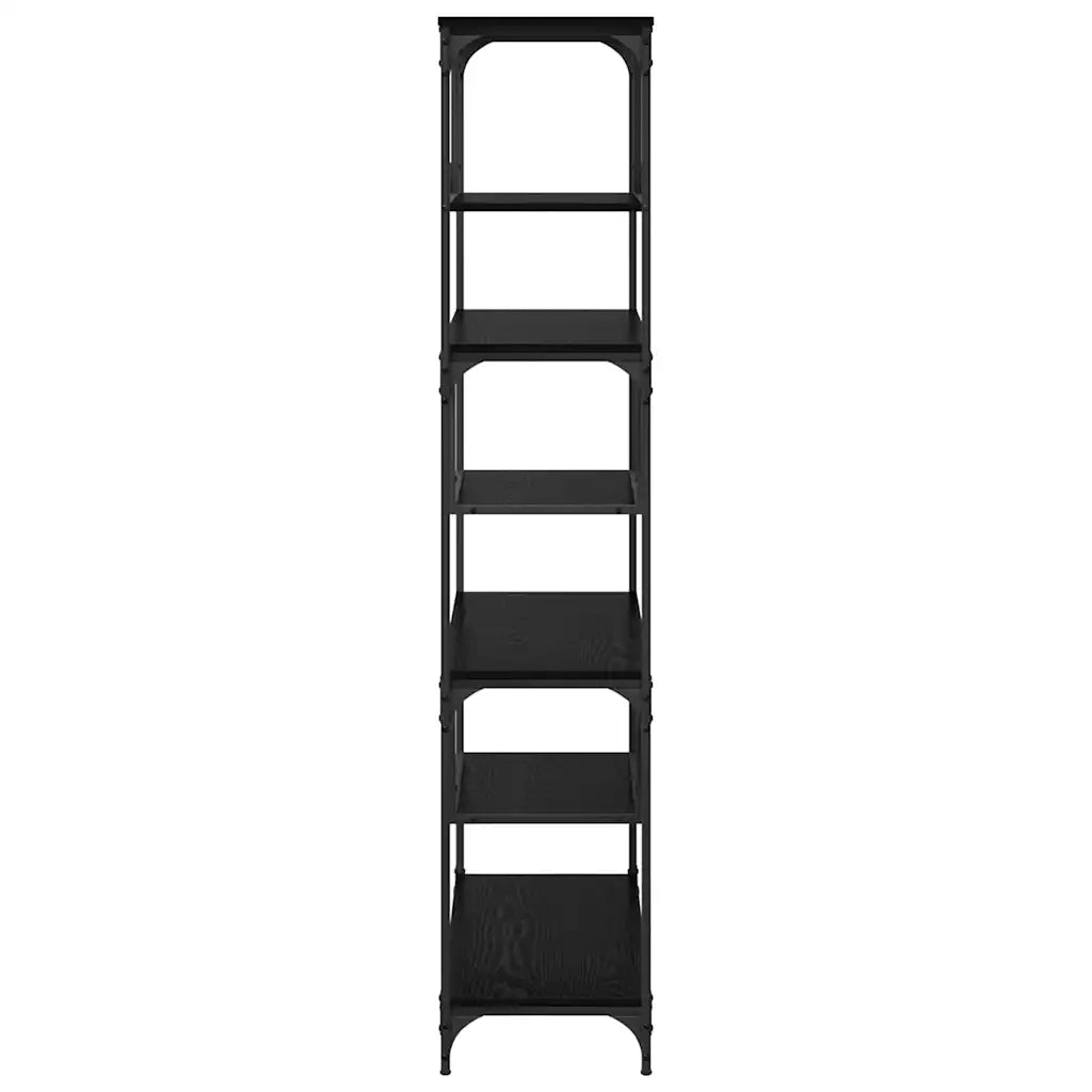 Libreria-Scaffale per Libri-Mobile di Stoccaggio Rovere nero 81 x 36 x 176 cm Legno multistrato