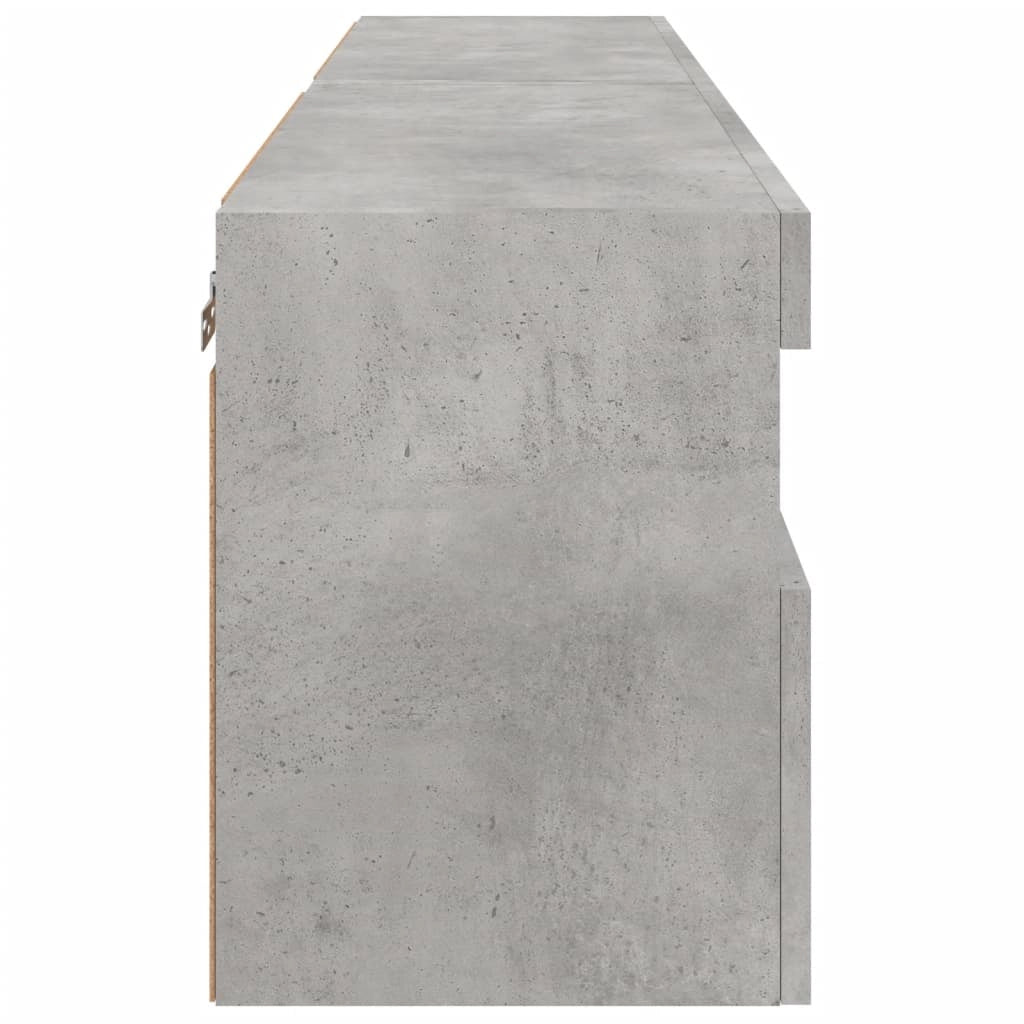 Mobile TV multimediale da parete mensola TV credenza mobile TV sala da pranzo soggiorno camera da letto e luci LED 2 pezzi 60 x 30 x 40 cm grigio 02_0029131