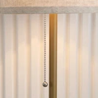 Lampada da Terra di Design, 40 W max, Piede in Acciaio Dorato, Paralume in Tessuto Crema, 25,5 x 25,5 x 157 cm, Oro e Beige