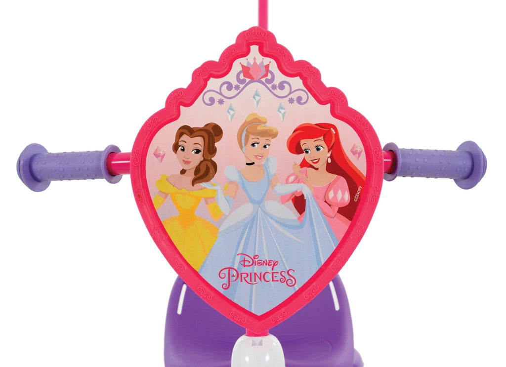 Triciclo a Pedali Primi Passi per Bambini con Maniglione Genitoriale Rimovibile e Vano Contenitore Disney Princess Lilla