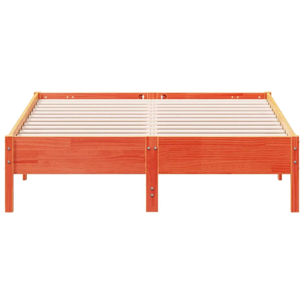 Letto senza Materasso Marrone Cera 135x190 cm in Legno di Pino