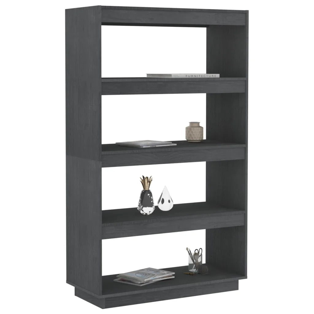 Libreria/Divisorio Grigio 80x35x135 cm Legno Massello di Pino 810891