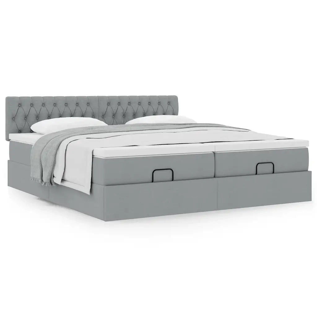 Struttura Letto Pouf con Materassi 160x200 cm in Tessuto 3312008