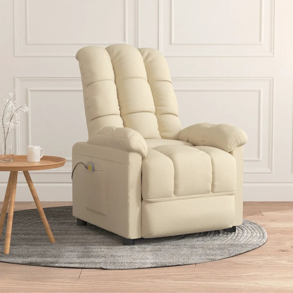 Poltrona Massaggiante Crema in Tessutocod mxl 110603
