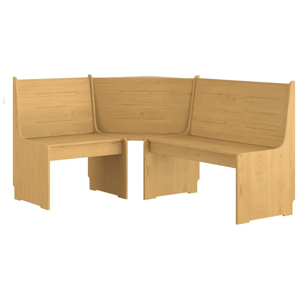 Panca Angolare-Sgabello-Panca da esterno REINE 151 cm in Legno di Pino Marrone ambra