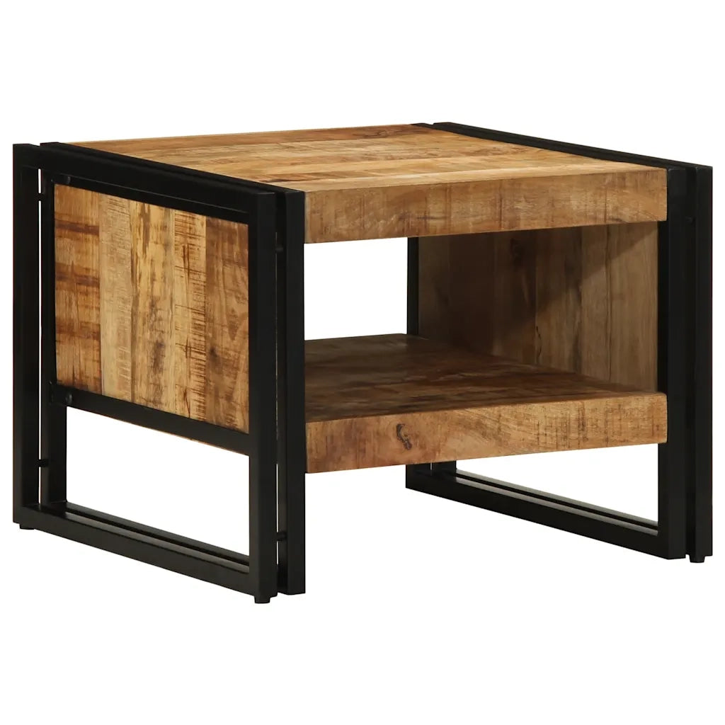 Tavolino da Salotto 50x50x38 cm Legno Massello di Mango Grezzo