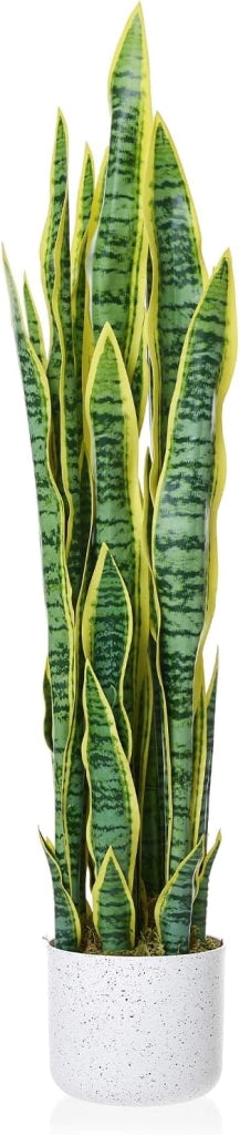 Sansevieria Artificiale 90 cm Pianta Finta da Interno con Vaso per Ingresso e Salotto