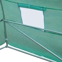 Serra da Giardino con Porta Avvolgibile e 12 Finestre in Acciaio e PE, 8×3×2m, Verde