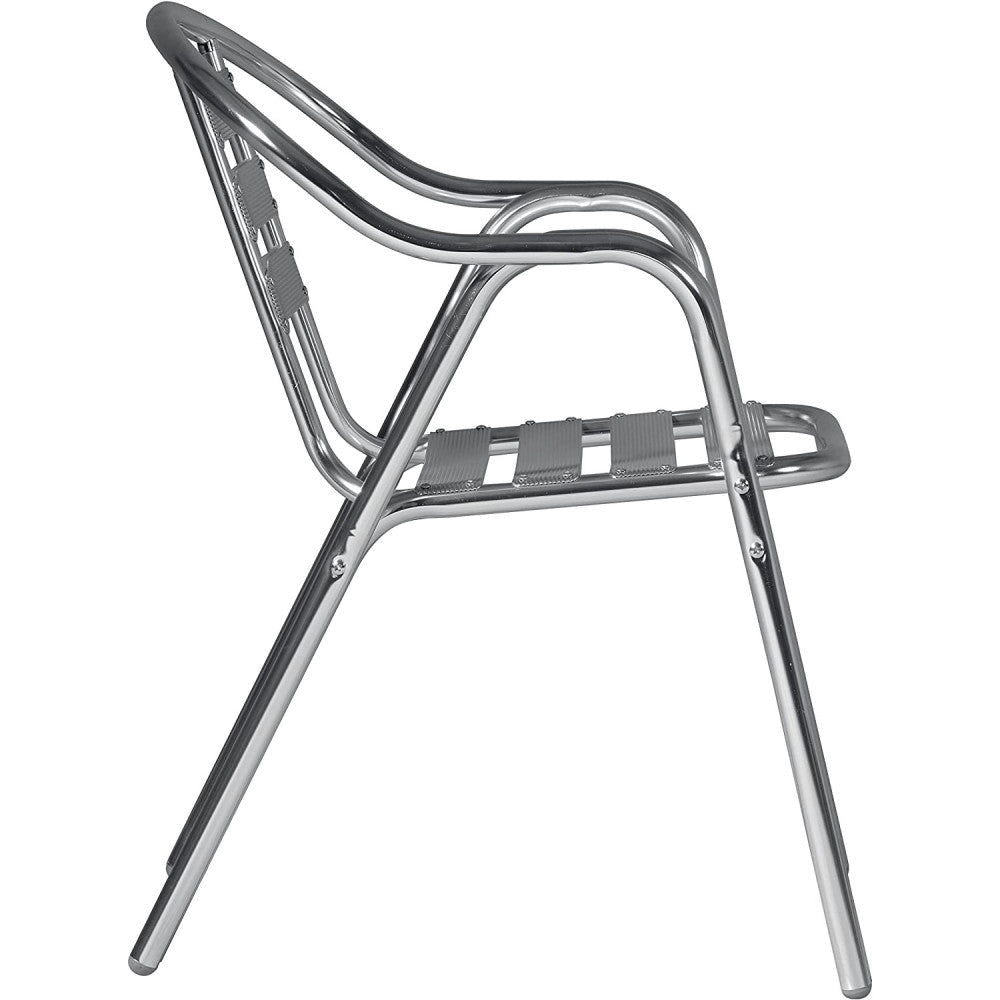 Poltrona Impilabile Double 55x60x79 h cm in Alluminio Grigio