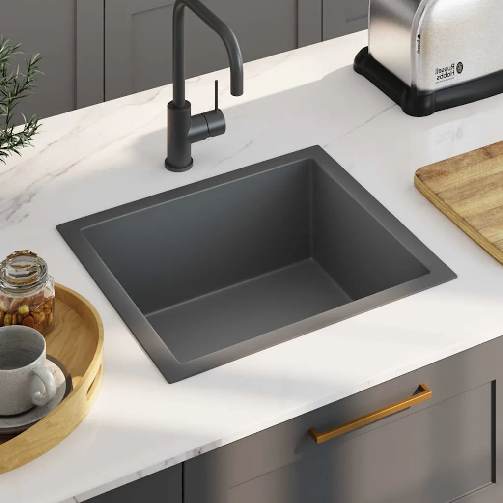 Lavello da Cucina Artigianale Nero in Acciaio Inox cod mxl 54230