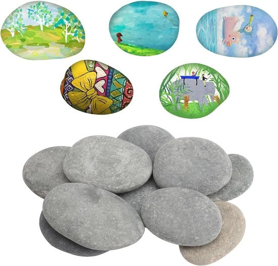 Pietre granitiche grandi da decorare - Pietre naturali di granito piatte da decorare - Disegni e pietre decorate per DIY e pittura