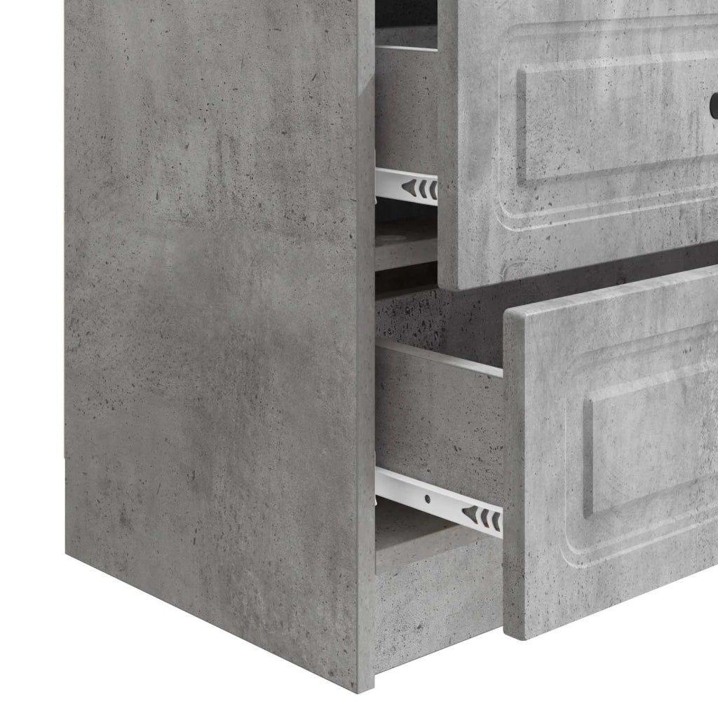 Armadio da Notte Grigio Cemento 62 x 34,5 x 44,5 cm