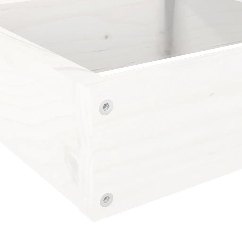 Fioriera Giardino 4 Ripiani-Vaso da Esterno-Contenitore per Piante Bianca 106x104,5x36cm Massello Pino