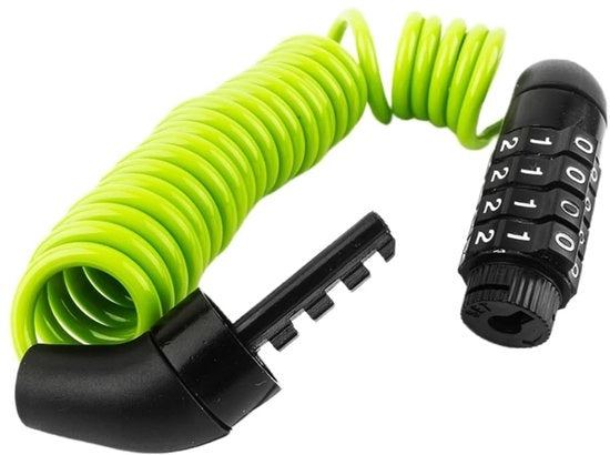 Fiettslot con codice numerico - Cavo di sicurezza - Antisfida - Livello di sicurezza molto alto - Cavo in acciaio intrecciato - Lunghezza 150 cm - Diametro 4 mm