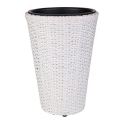 Vaso da fiori in polyrattan bianco d28x40h