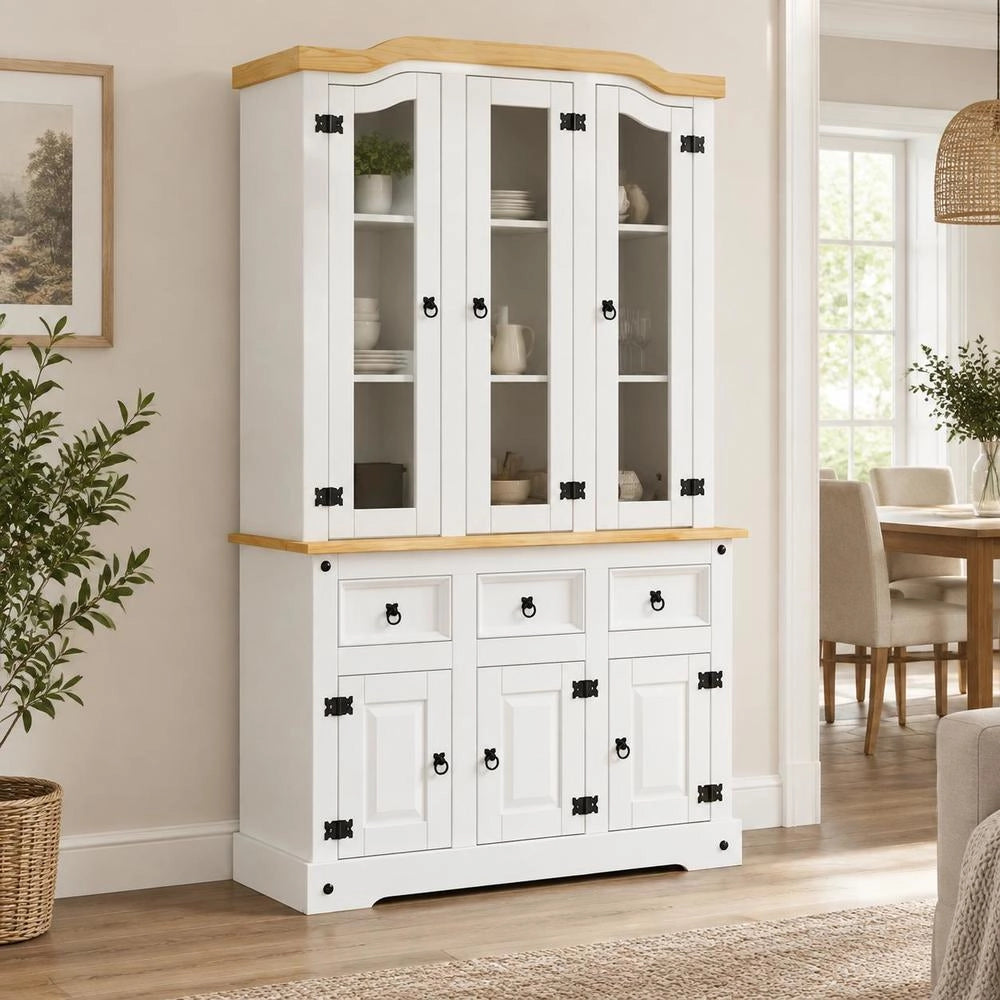 Highboard Corona 112x43x196 Cm Solid Mexican Pine