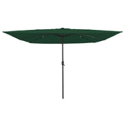 Parasol da giardino quadrato con luci LED 295x245 cm Verde