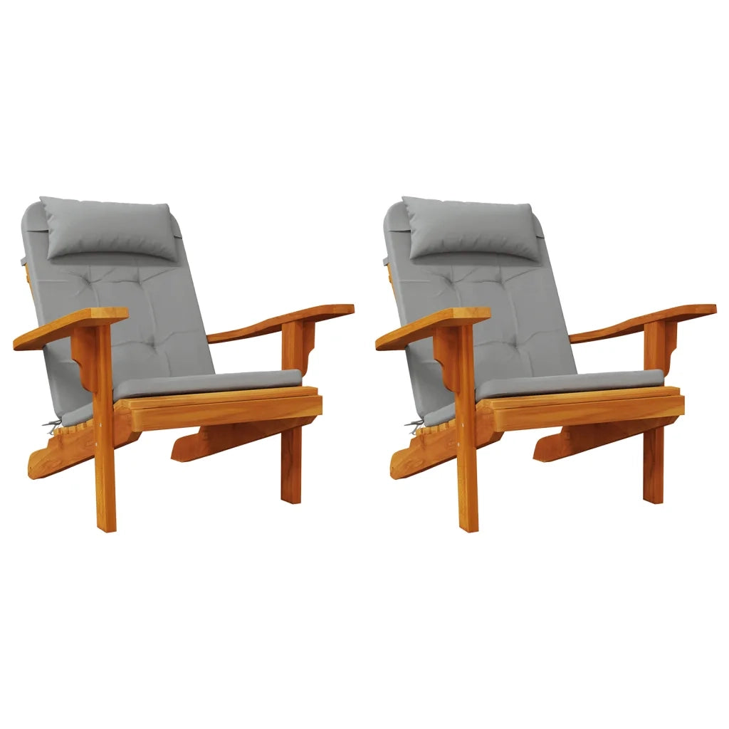 Cuscini per Sedia Adirondack 2 pz Grigio in Tessuto Oxford 361831