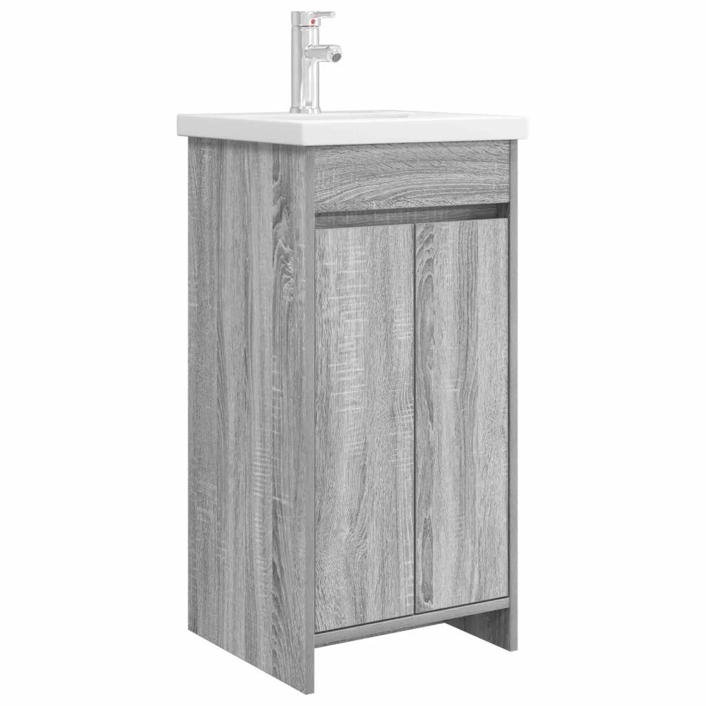 Mobile da bagno con lavabo Sonoma grigio 42 x 40 x 84,5 cm 890773