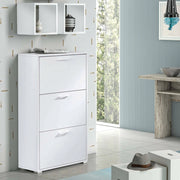 Mobile Portascarpe Axinite, Scarpiera 18 Paia Made in Italy, 67x28x112h cm Bianco