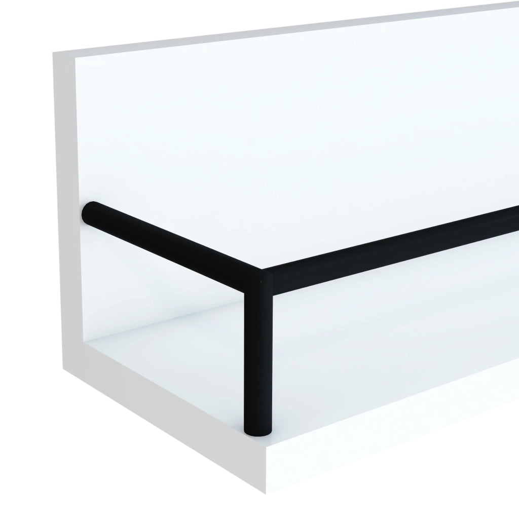 Set di 2 mensole da parete moderno mobile contenitore in diverse dimensioni pannello di particelle acciaio bianco e nero 03_0009738
