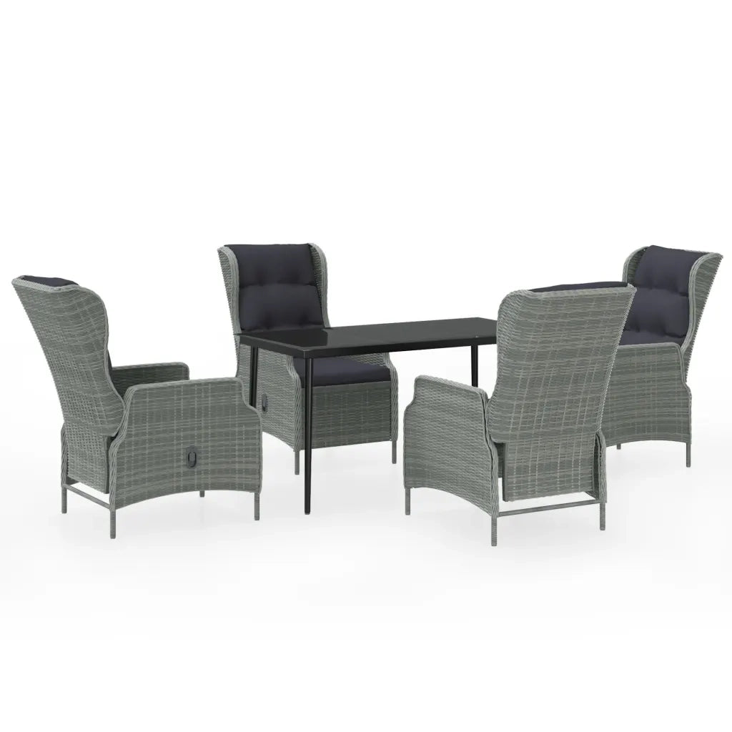 Set Mobili da Pranzo per Giardino 5 pz Grigio Chiaro cod mxl 38779