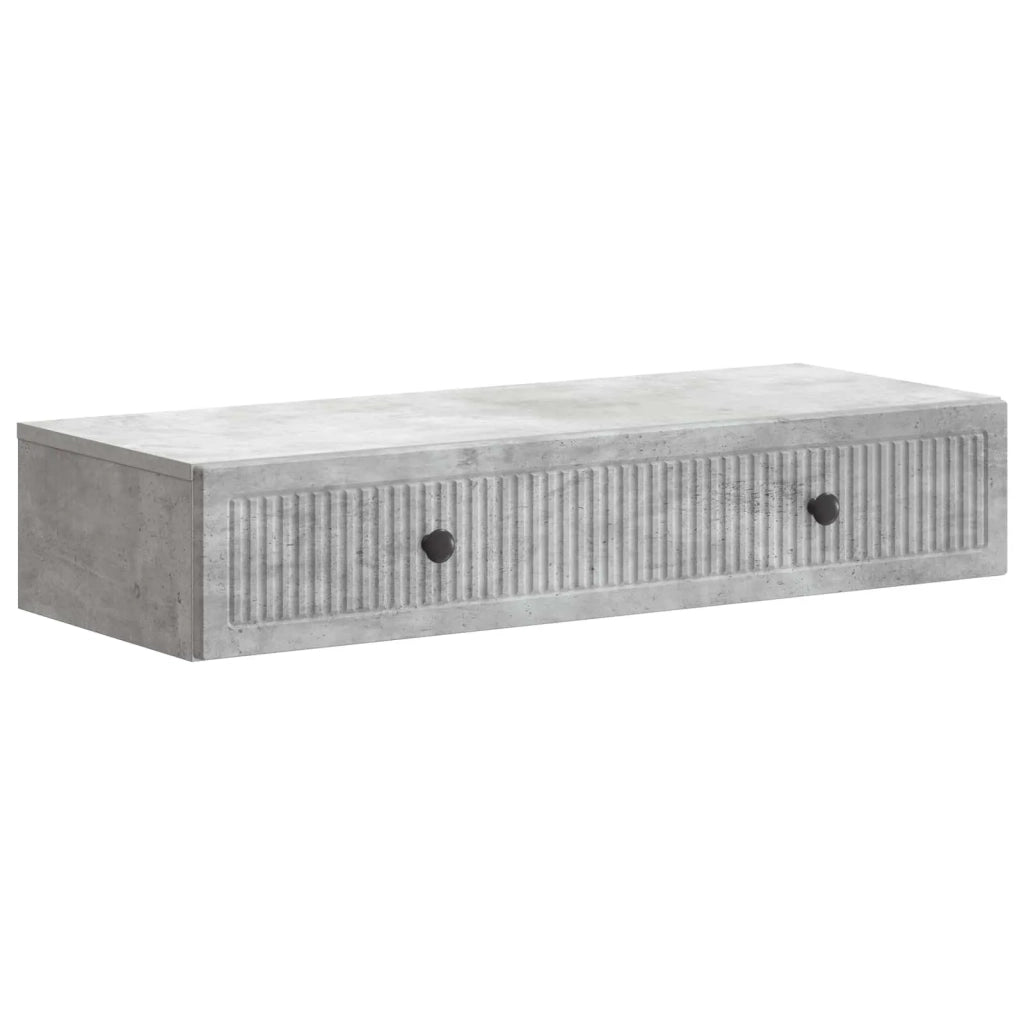 Tavolino da Parete Laterale Grigio Cemento 87,5 x 34,5 x 17 cm 897988
