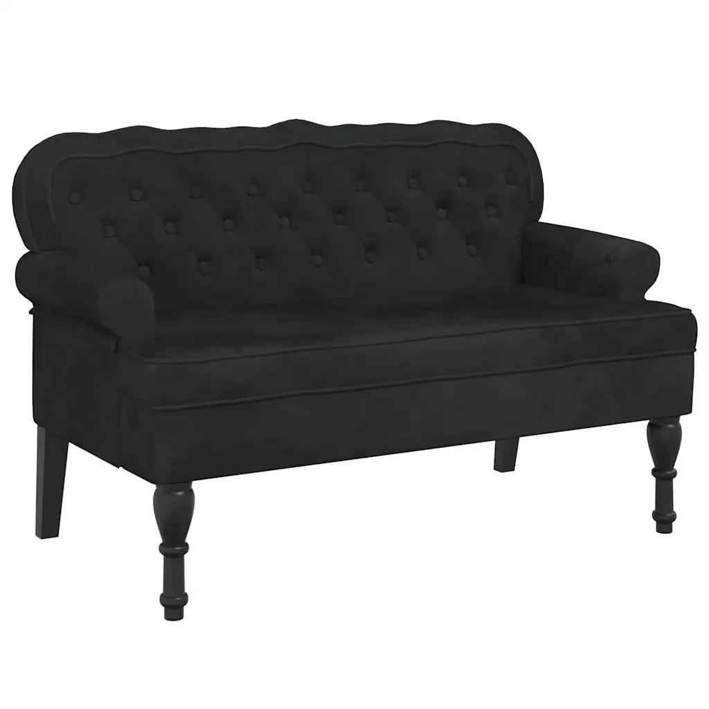 Panca con schienale nera 119,5x64,5x75 cm in velluto CFW8311113