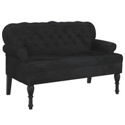 Panca con schienale nera 119,5x64,5x75 cm in velluto CFW8311113