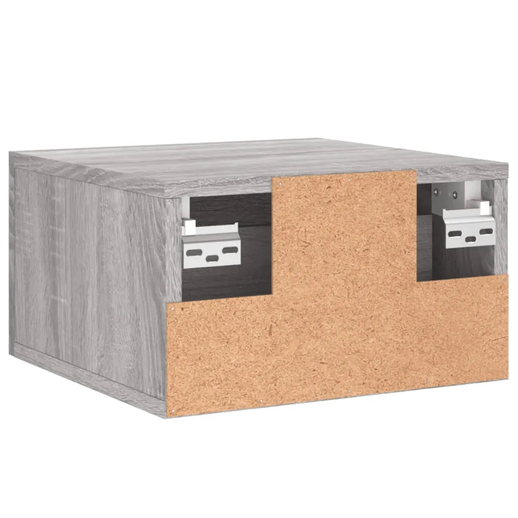 Comodini a Muro 2 pz-Set di 2 Tavolino da notte Grigio Sonoma 35x35x20 cm 749669