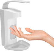 Dispensatore di sapone con maniglia 500 ml in plastica, con pulsante per mano o gomito, per uso domestico, ufficio, scuola, ospedale