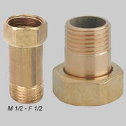 CODOLO OTTONE GIALLO DADO GIREVOLE  M 3/8  F 1/2     MADE IN ITALY