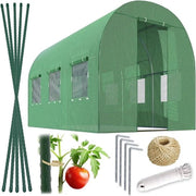 Tunnel di vaso climatizzato con struttura in acciaio set 2 x 3 x 2 m 6 m2 verde con supporti per piante accessori