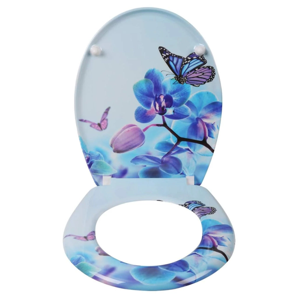 Sedile WC con abbassamento automatico in duroplastica con motivo a farfalla - viola 19_0000694