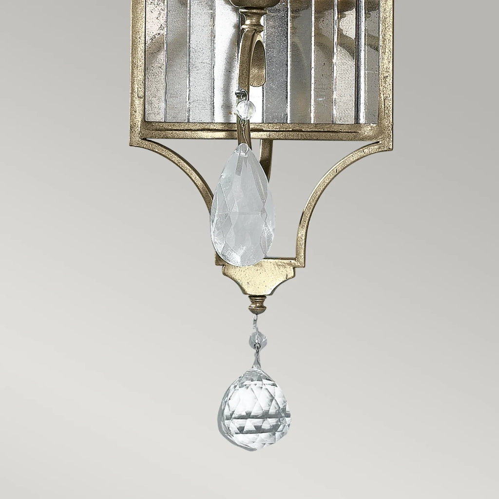 Applique Contemporanea Gianna Cristallo Argento Dorato Vetro Oro 1 Luce E14