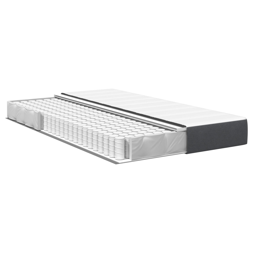 Materasso a Molle Insacchettate  - Grigio Scuro, Medio, 120x190x20 cm, Tessuto