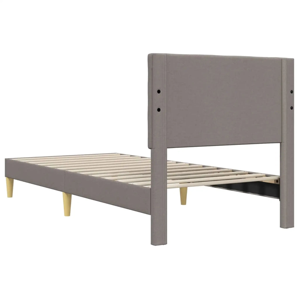 Struttura del letto con testiera Tortora 90 x 190 cm Tessuto 42027765