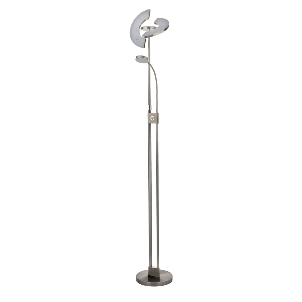 Lampada da terra Gio - Nichel satinato e metallo cromato