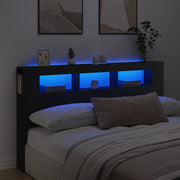 Testiera LED Nera 180x18,5x103,5 cm Legno Multistrato 837359
