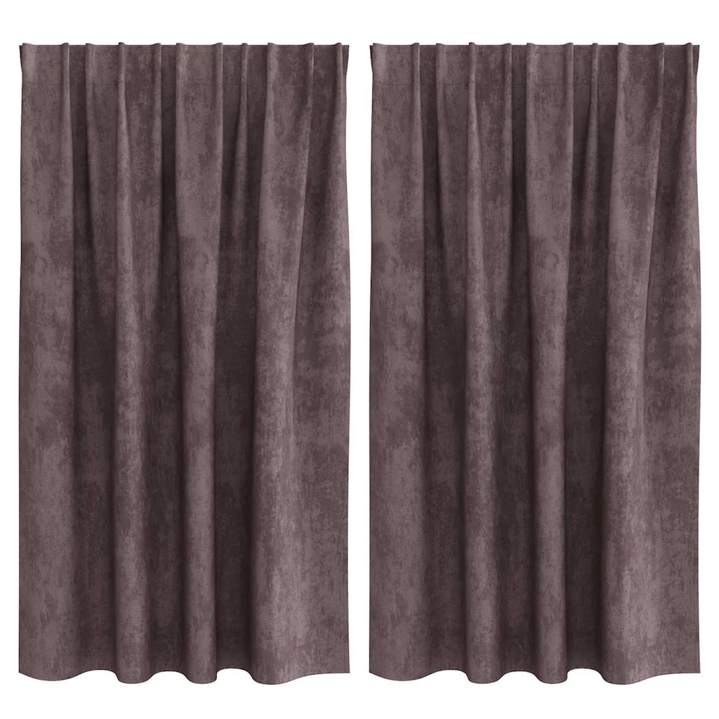 Tende in Velluto con tende 2 pcs Marrone 140 x 140 cm Velluto 4107693