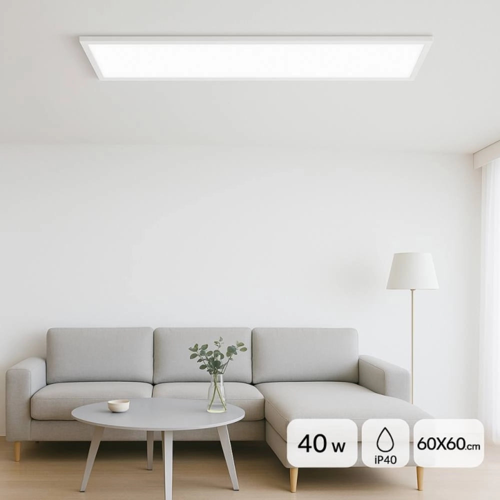 Pannello led rettangolare 120x30cm 40w 4000lm 3cct bianco serie home
