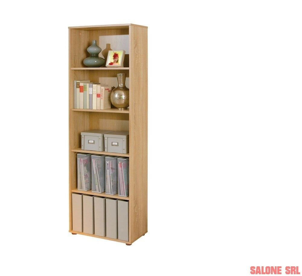 LIBRERIA PARINI 5 LIVELLI 60x30x180H LAMINATO FINITURA ROVERE