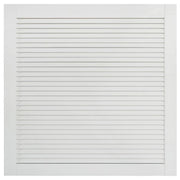 Porta a persiana in legno massello di pino anta per mobile anta per mensola rivestimento per armadio guardaroba paravento 39,5x39,4 cm bianco 02_0003878