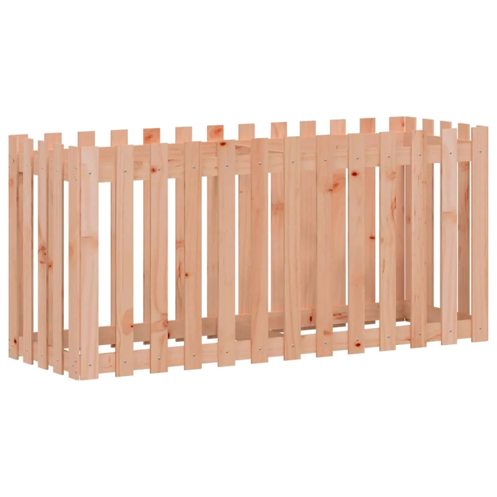 Fioriera rialzata per piante e fiori adatta a terrazze giardini e orti. Completa di recinzione in legno massello di abete Douglas marrone (02_0039824).
