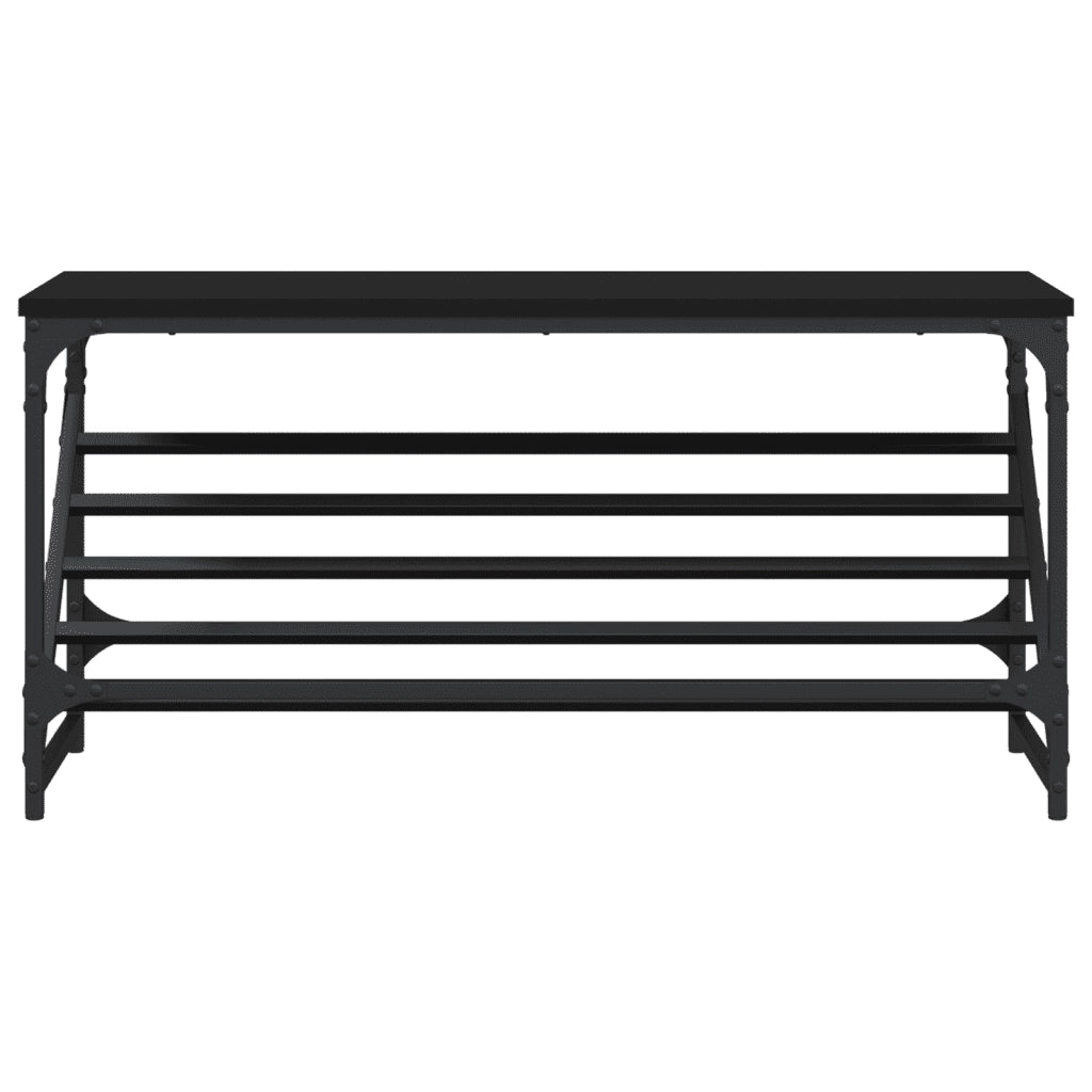Scarpiera Nera 90x30x45 cm in Legno Multistrato 833418