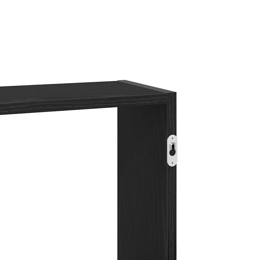 Scaffale a Parete Rovere Nero 159x18x66 cm in Truciolato 868073